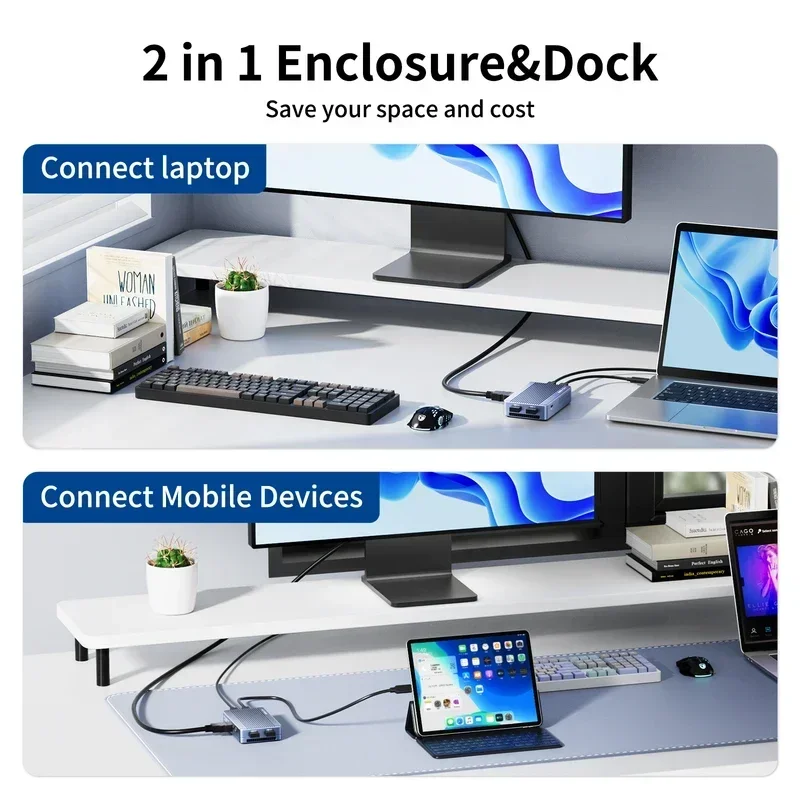 Acasis 40Gbps Thunderbolt NVMe SSD Enclosure Docking Station USB-C Hub 8K 60HZ High Definition Case SSD DP1.4 For Macbook Pro
