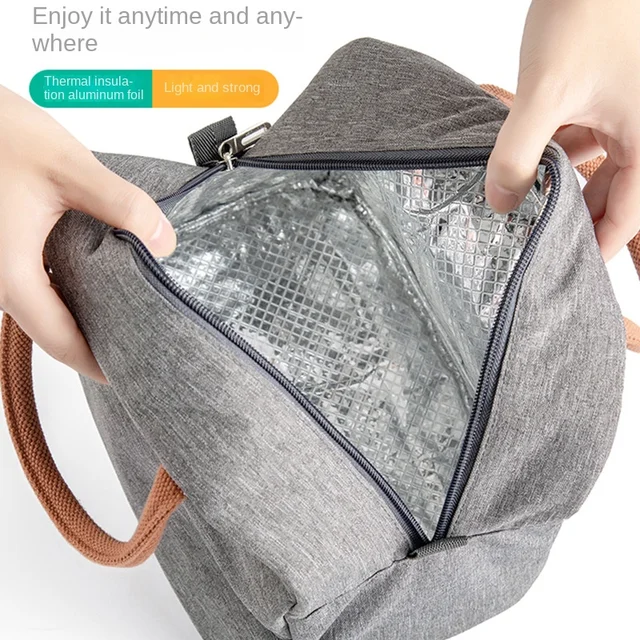 [Futurizmus] Háztartási Hordozható Nagy Kapacitású Pikniktáska Ebéd Munka Ebédtáska Doboz Táska Vastag Alumínium Fólia Szigetelt Lun - Image 2