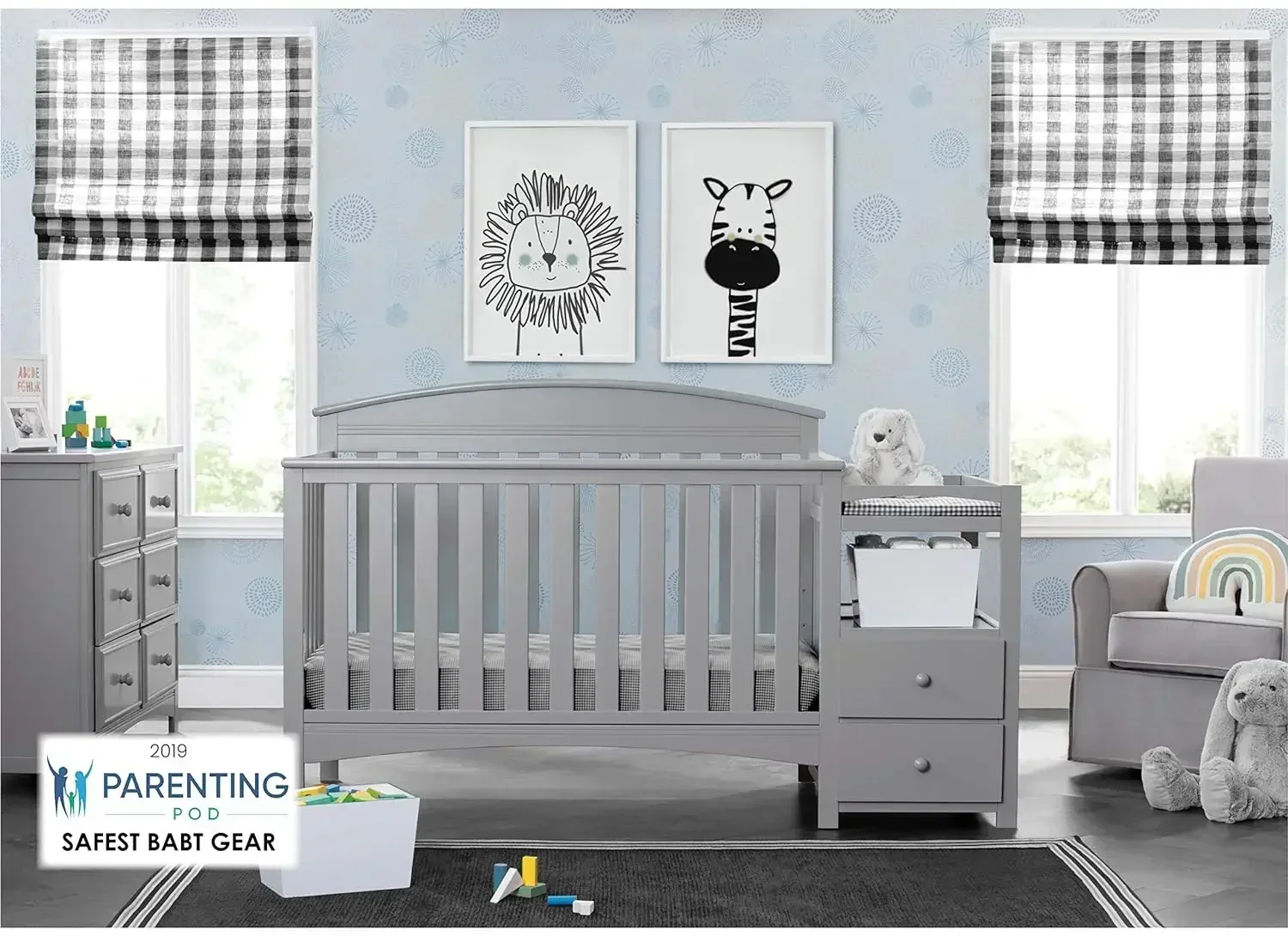 Furniture  Abby Convertible Crib and Changer, Grey 66 discount 2