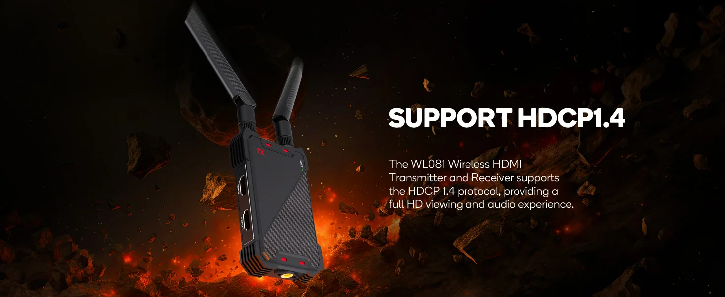 Wireless Hdmi Video Transmitter and Receiver Extender 400m for Camera PC Laptop