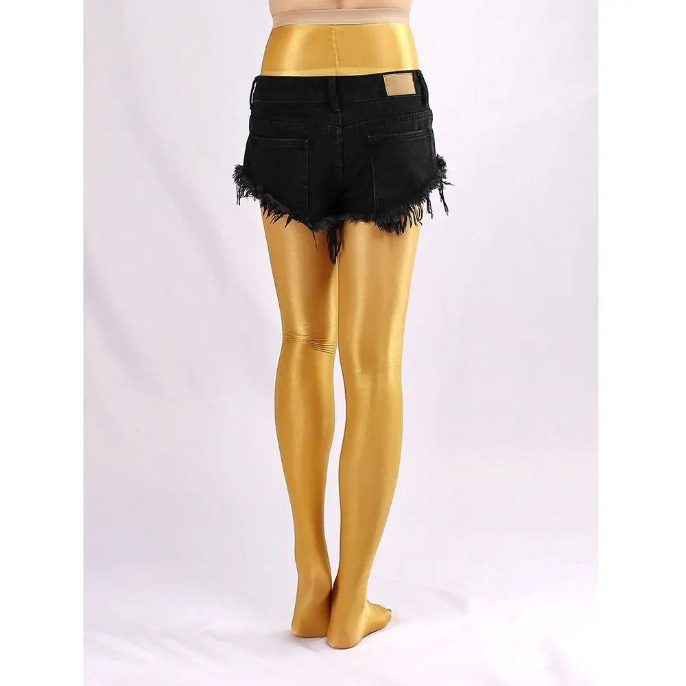 70D Shaping Tights Tummy Control Shiny Shiny Pantyhose Comfortable To Wear High Waisted Reflective Satin Stockings Dance Costume