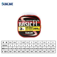 SUNLINE-BasIC FC Carbon Fiber Fishing Line, Transparent Color, 100% Original, 225m, 300m 2