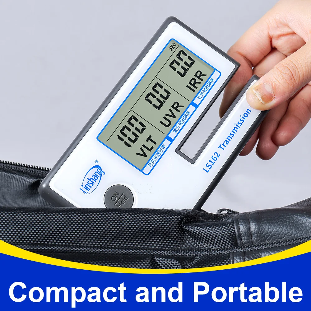 Tint Meter Solar Film Tester Window Transmission Meter IR UV VLT Measurement Window Film Tester LS162 LS162A for Car Tint