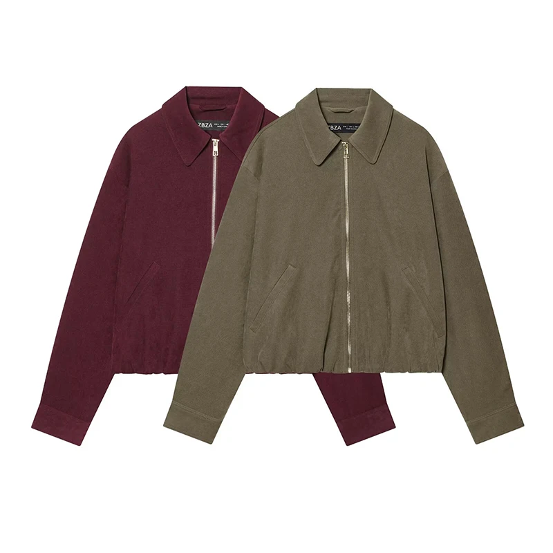 Elastic Waist Pants 2 Pieces Sets For Women Long Sleeve Zipper Jacket Coat Spring Autumn Two Pieces Set Woman Outfit ﻿