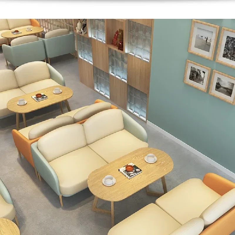 Coffee shop milk tea dessert shop cake table and chair combination leisure negotiation reception area booth sofa