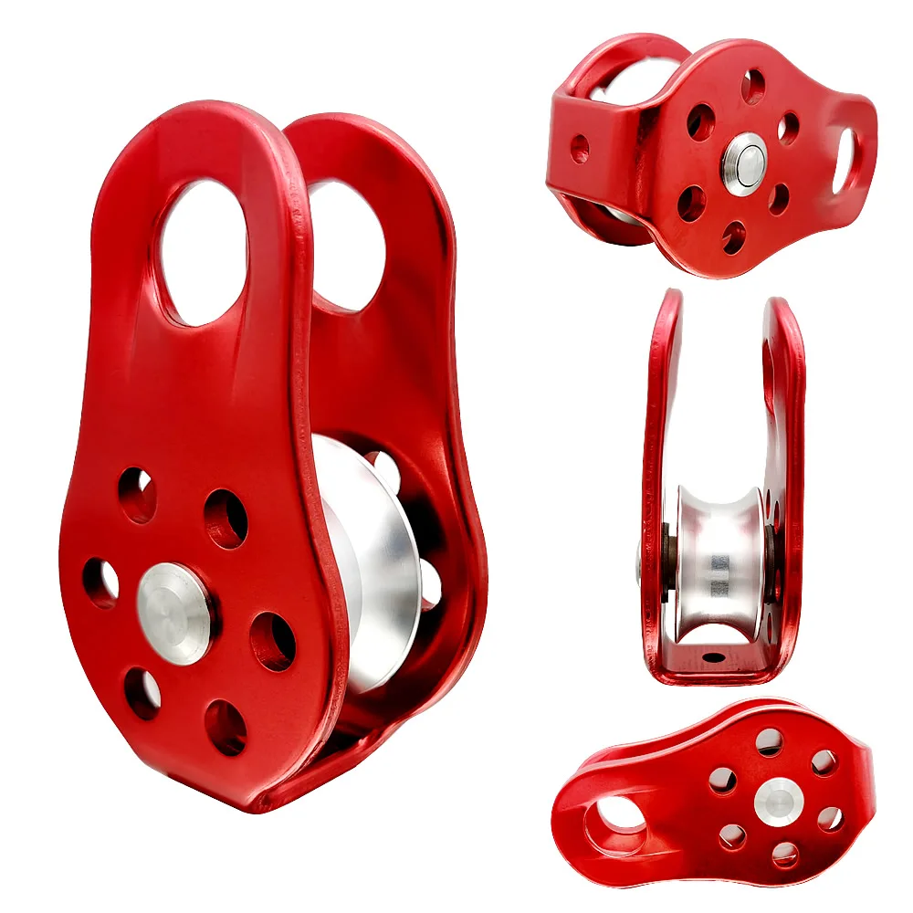 Фото Фиксированная боковая пластина 20KN, одиночный шкив, уличный шкив для скалолазания с шариковым подшипником, высокая Проходная передача, буксировочная передача №3