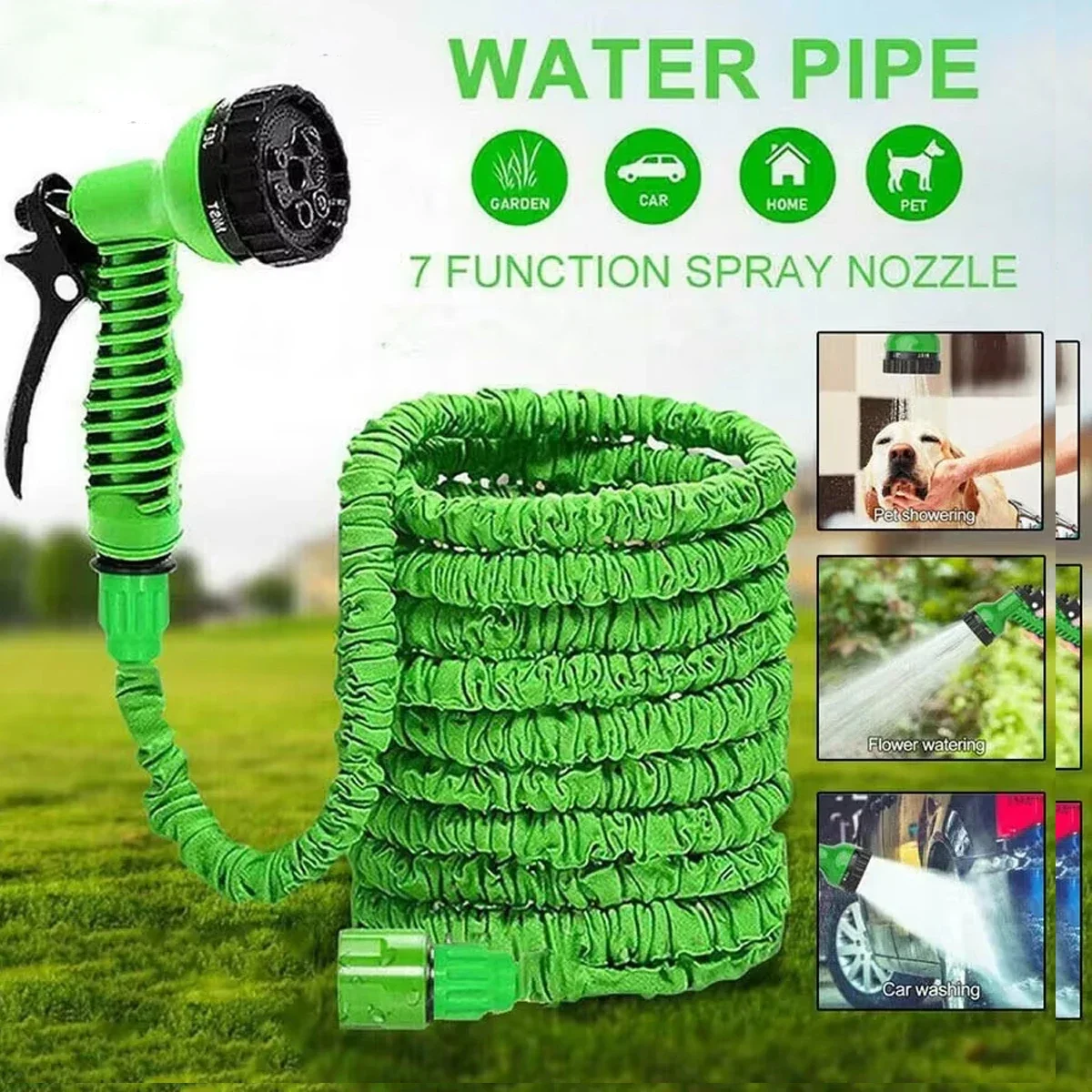 Expandable Magic Hose, High-Pressure Car Wash, 7Water Spraying Functions, Water Gun, Home Garden Watering Hose garden hose
