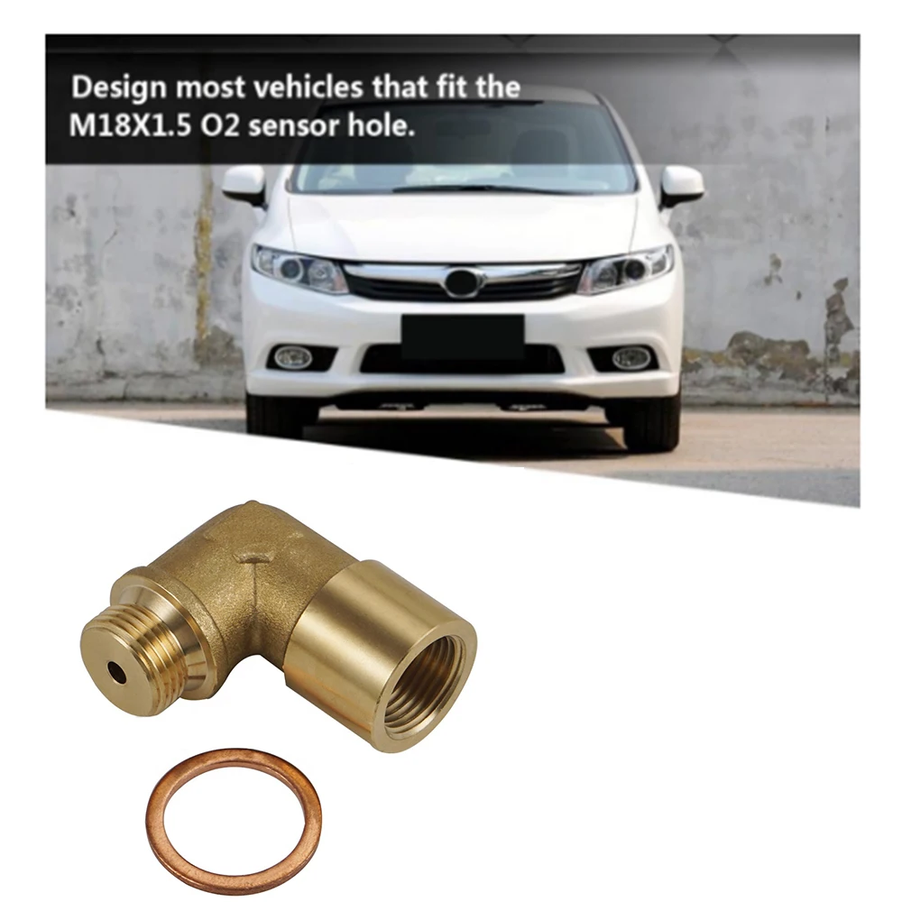 Universal Brass Fitting M18 x 1.5 Connector Plug Kit P0420  P0430 Exhaust 90 Degree O2 Oxygen Sensor Spacer Extender Tools