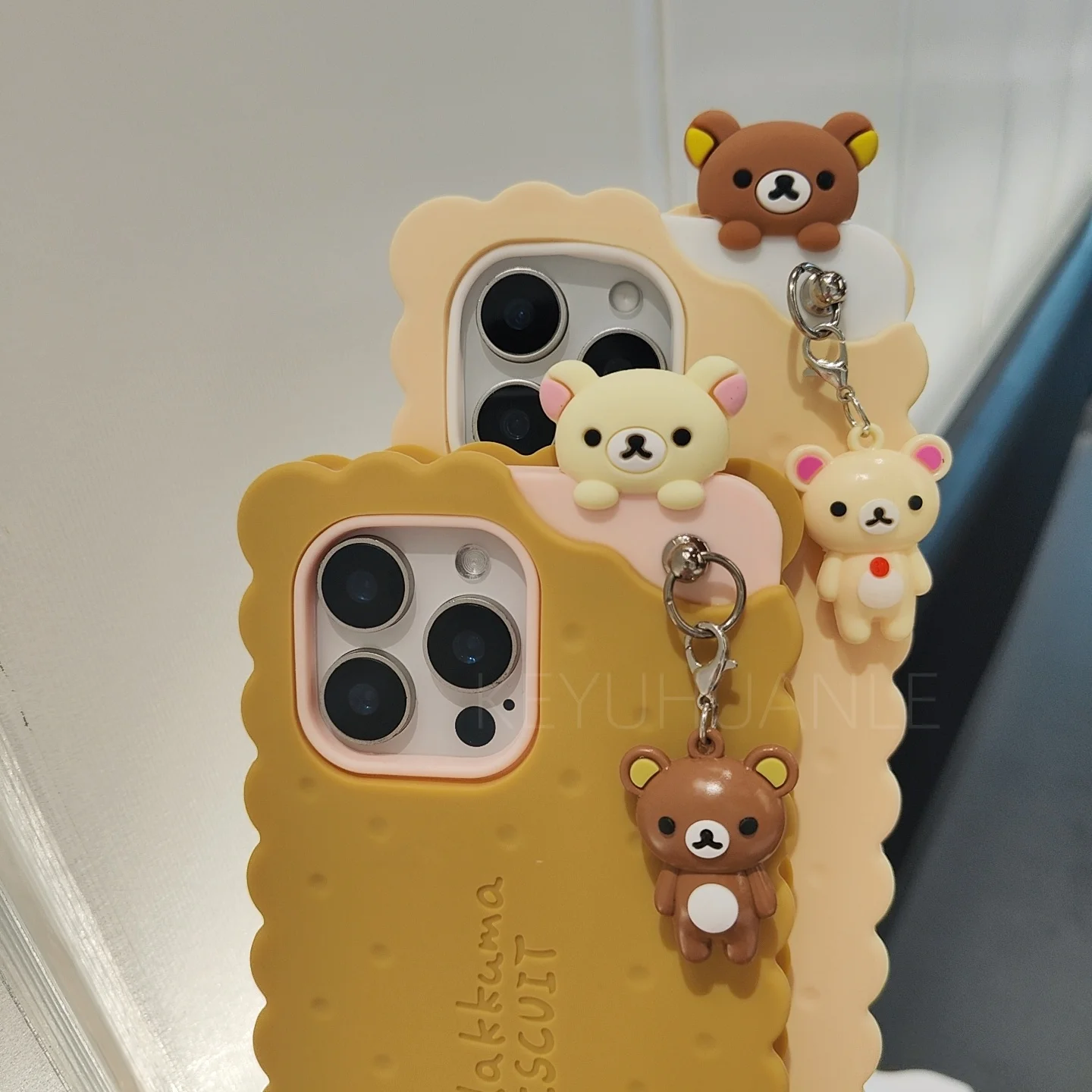 Adorable Bear Biscuit Silicone Phone Case – Cute and Soft Design