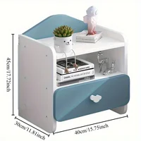 Modern Double Drawers Nightstand Kid Cute Dressing Bedside Table Household Multifunctional Girl Small White Cabinet Furniture 5