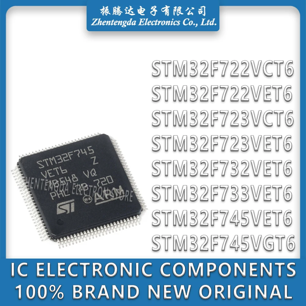 STM32F722VCT6 STM32F722VET6 STM32F723VCT6 STM32F723VET6 STM32F732VET6 STM32F733VET6 STM32F745VET6 STM32F745VGT6 STM IC MCU Chip
