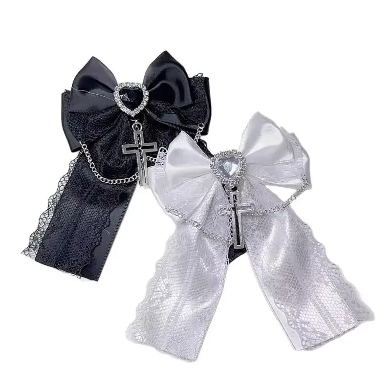 Chic Harajuku Lolita Bow Hair Clips - Stylish Y2K Black & White Accessories
