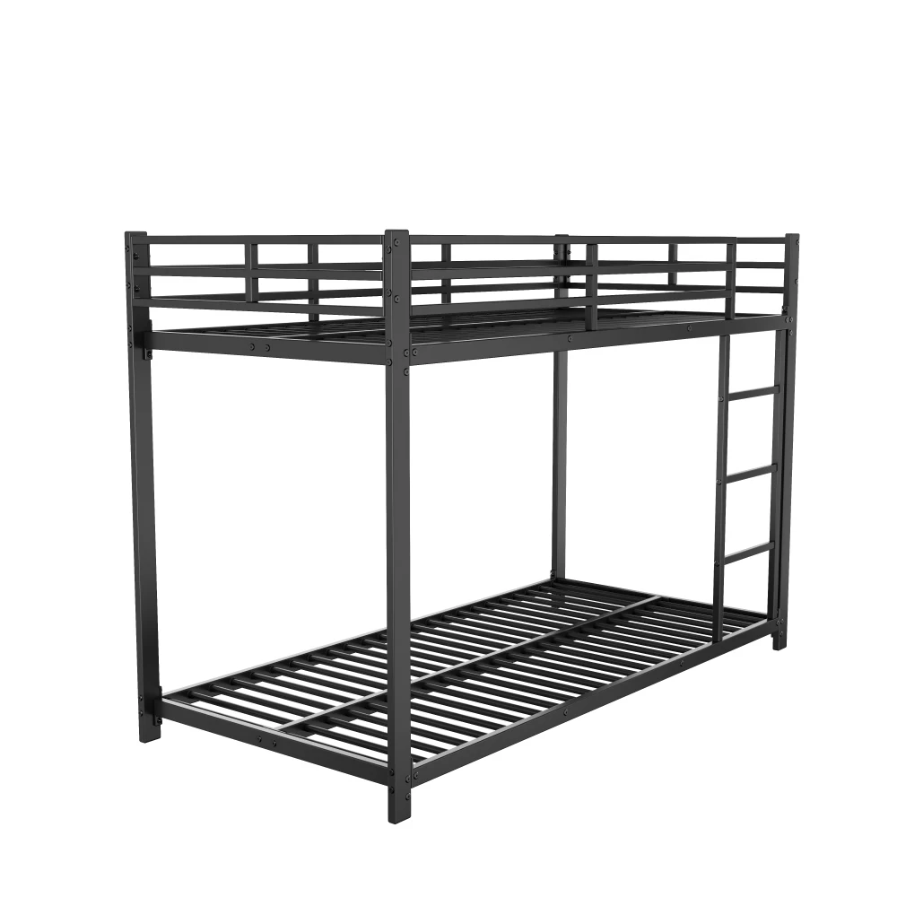 Klassische Etagenbetten aus Eisen für Kinder, 140 x 200 cm/ 90 x 200 cm – robuste Kinderbetten aus Metall, platzsparendes Design mit Sicherheitsstange – Detail 18