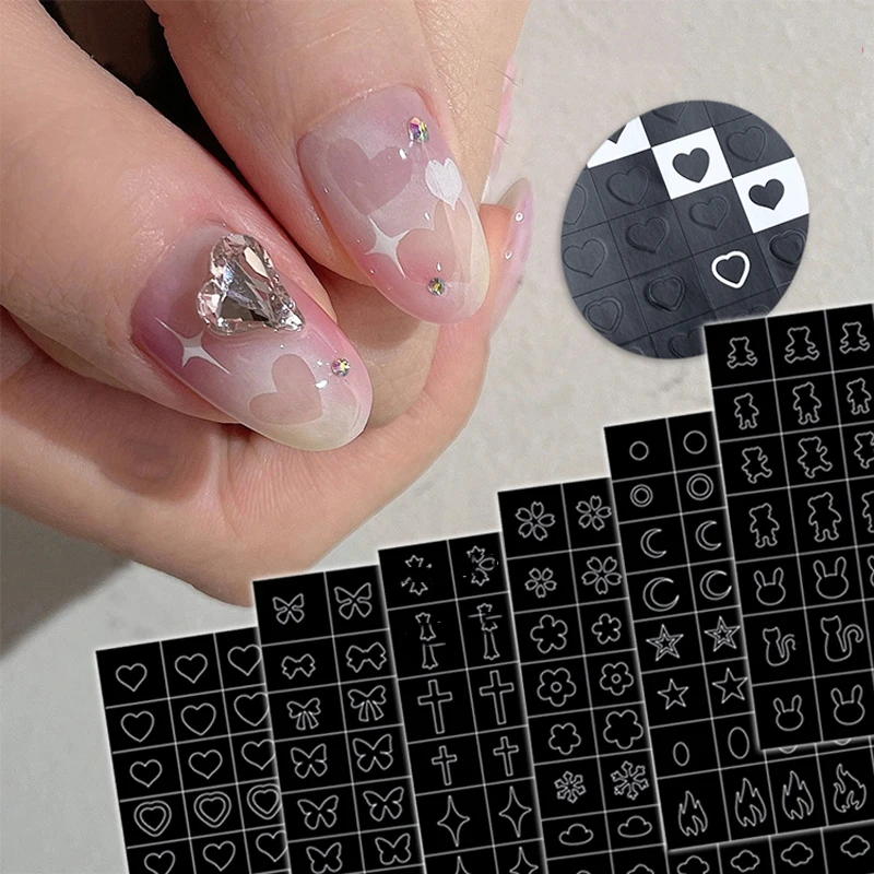 1pcs 20 Style Sticker Nail Art Airbrush Stencils For Fun Prints