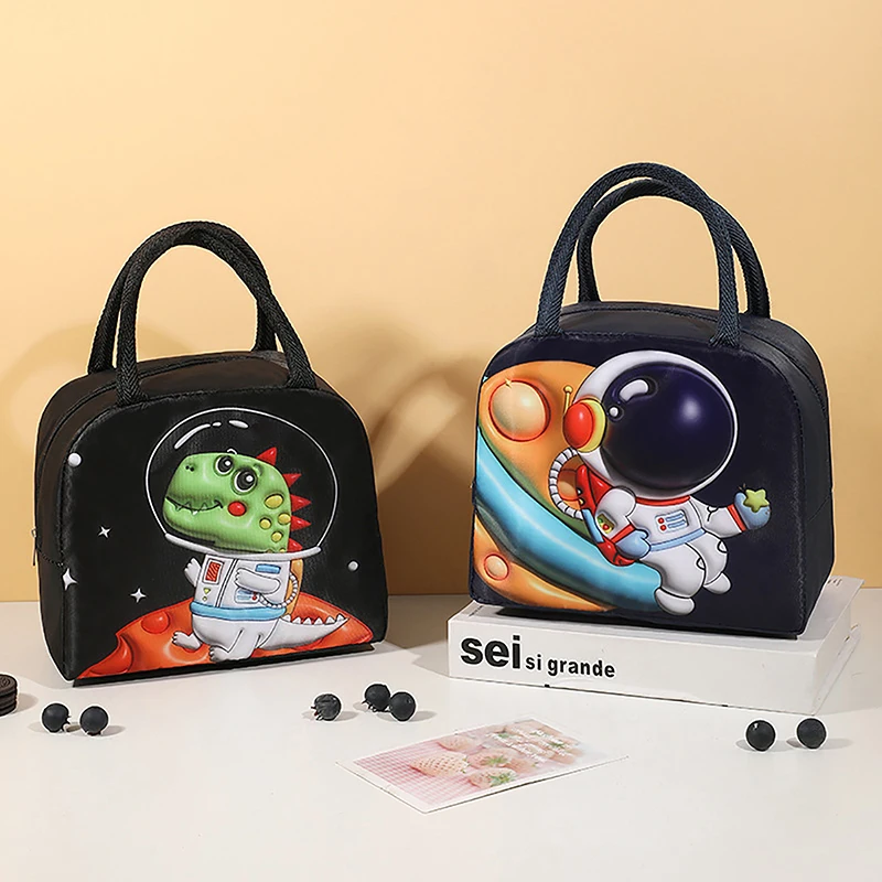 3D Cartoon Portable Insulated Thermal Lunch Bag for Women Kids Picnic