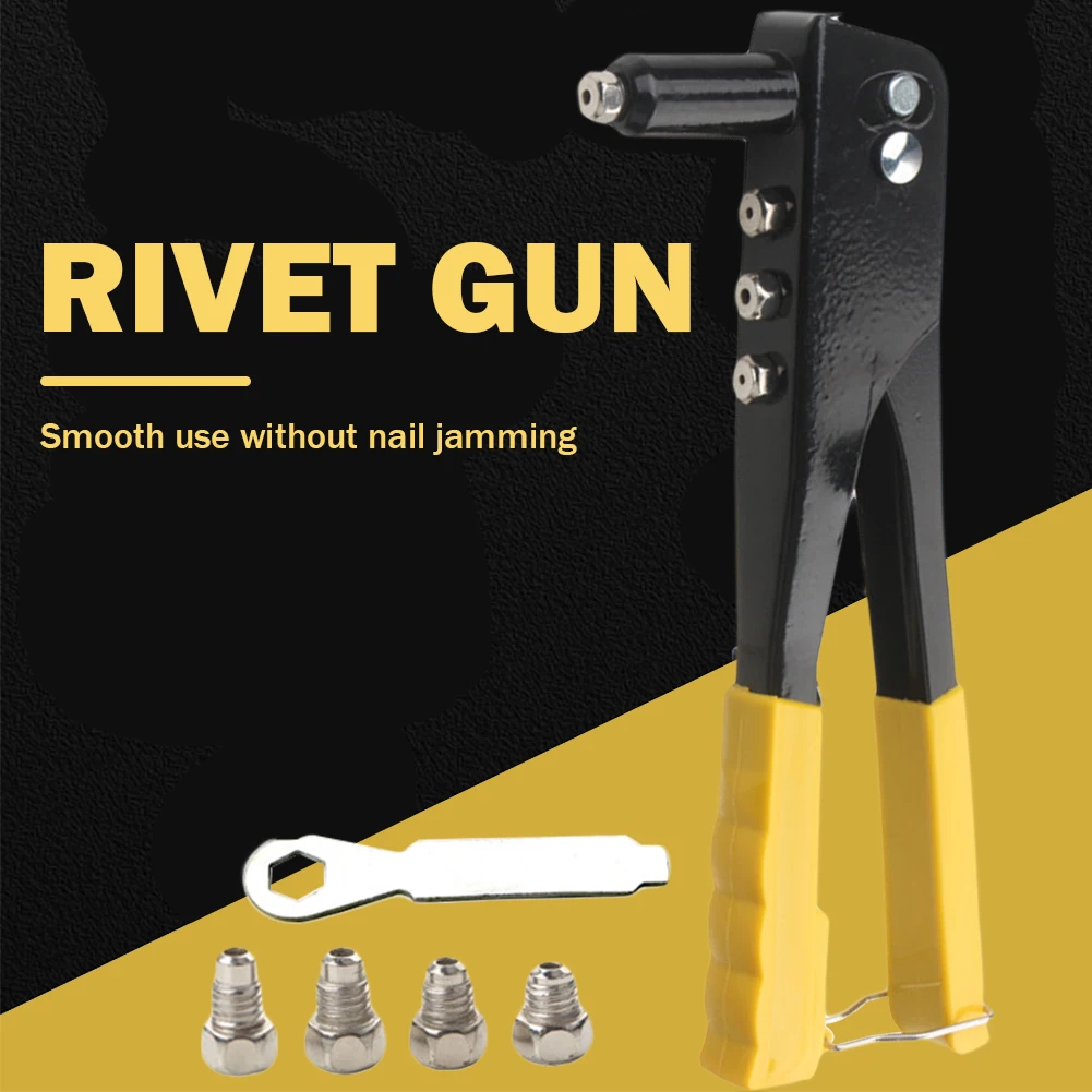 Rivet Gun Rivet Nut Tool Rivet Gun Set Heavy Duty Pop Rivet Gun 50Pcs Blind Rivets Assortment Kit Removable Labor-saving Hand Riveter for Metal Automotive
