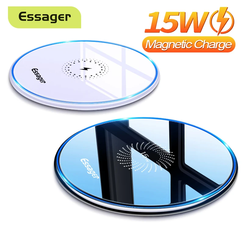 Essager 15w Qi Magnetic Wireless Charger For Iphone 12 11 Pro Xs Max X  Induction Fast Wireless Charging Pad For Samsung Xiaomi - Wireless Chargers  - AliExpress