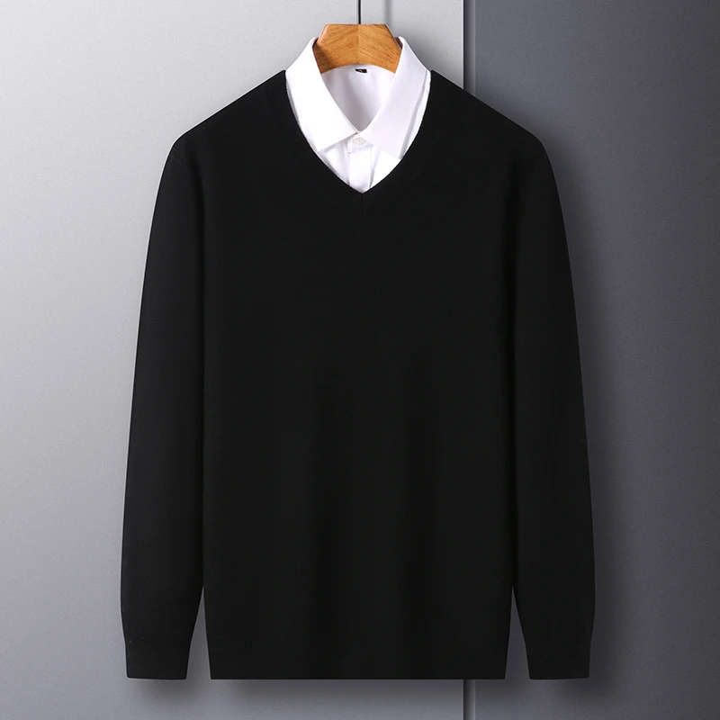 

2022 Новое поступление трикотажная одежда из чистой шерсти весна-осень повседневная трикотажная футболка мужские свитеры из 100% овечьей шерсти рубашка с длинным рукавом