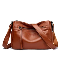 Sacs à bandoulière en cuir souple de haute qualité pour femmes, sac à main de luxe de marque, grande capacité, multi-poches, sac vintage à bandoulière 3