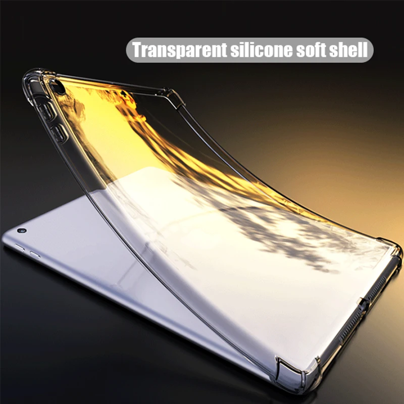 Silicone Soft TPU Airbag Tablet Cover - Transparent Protective Case