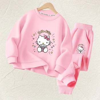 Sanrio Hello Kitty sweat-shirt et pantalon imprimés de dessin animé