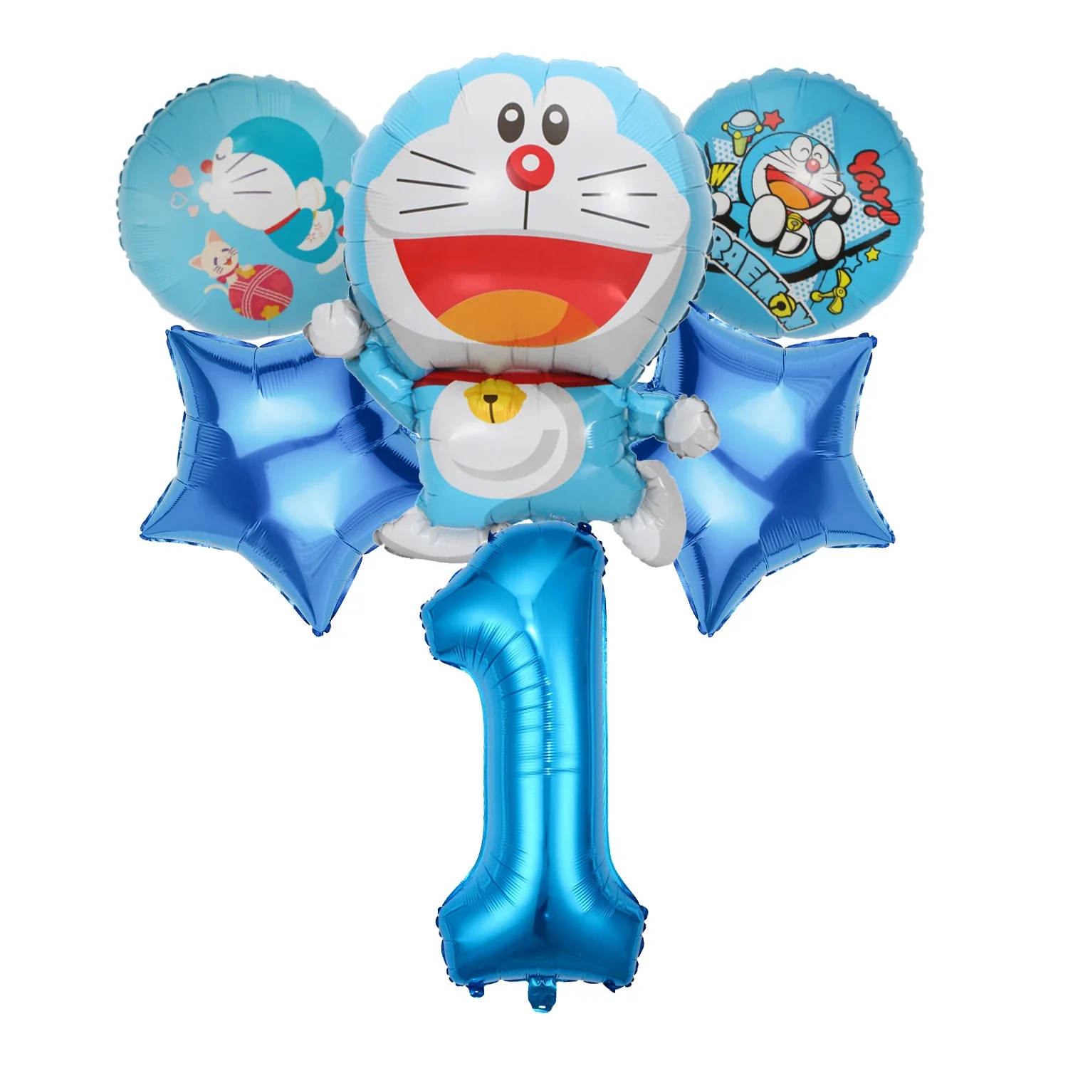 Doraemon Kid Birthday palloncini decorativi Set palloncini con numero di palloncini in foglio di alluminio Set decorazione per feste puntelli fotografici regalo