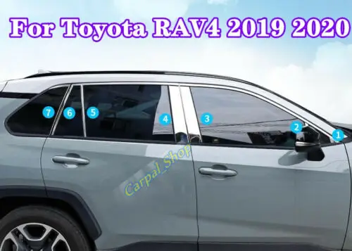 For Toyota RAV4 2019-2020 Stainless Chrome Car Window Pillar Posts Cover trim*14 1