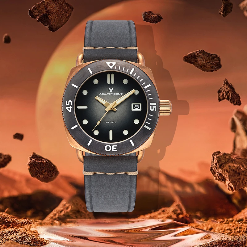 Aquatrident New Men's Bronze Mechanical Watch 200M Waterproof Movement NH35 SapphireCrystal Swiss Luminous mensautomatic watches 3
