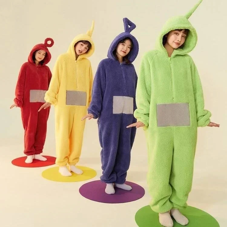 Antenna Baby Conjoined Couple Pajamas Coral Velvet Autumn And Winter Thick For Men and Women,Comfortable Cotton Velvet