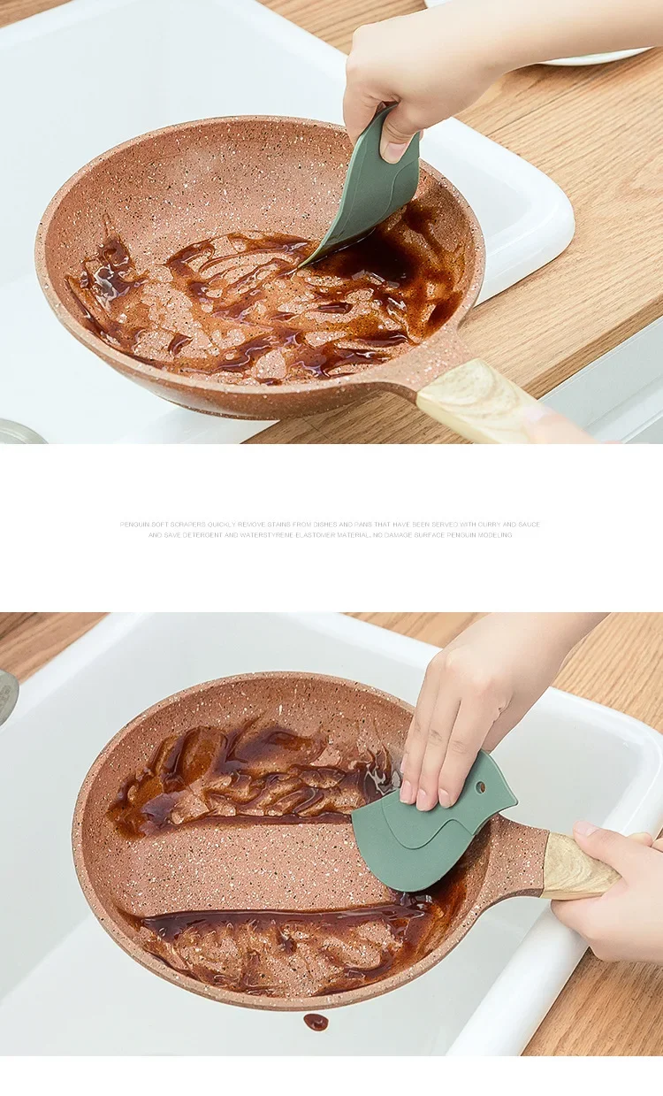 Description Picture 6 of itemMulti-function Soft Blade Scraper Penguin Baking Scraper Oil Plate Stove Oil Stains Cleaning Tool Kitchen Accessory VIE LENTE