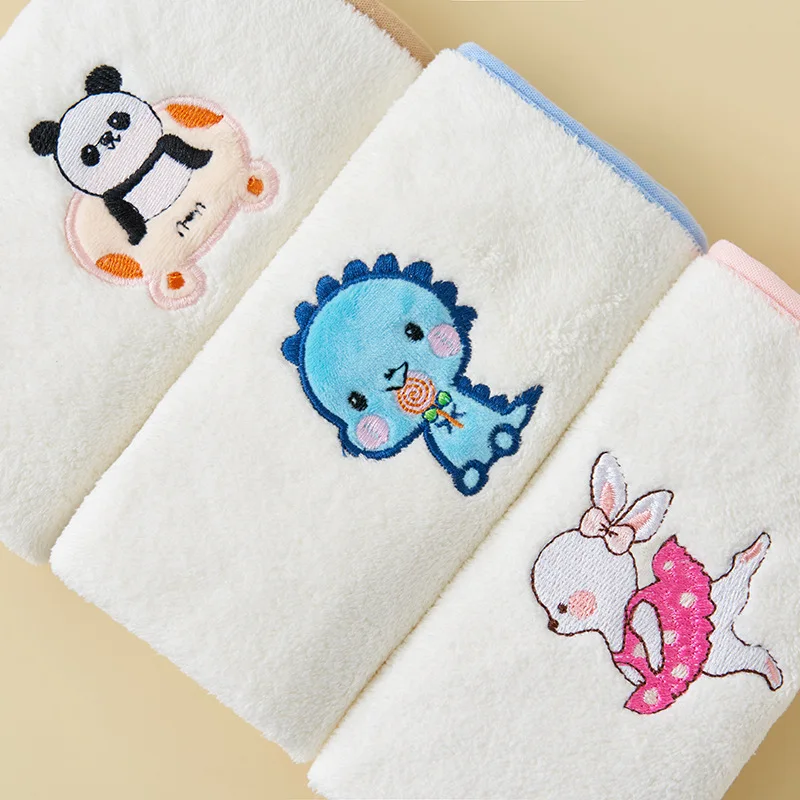 Children Kawaii Waterproof Towel Collar Bib Multifunctional Baby Bibs Burp Cloths Kids Cute Cartoon Animal Washing Face Towel