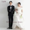 TAFN Retro A-line Wedding Shooting Dresses 웨딩드레스 Off the Shoulder Pleat Ruffle Bridal Gown Floor-Length Korea Reception Dress 1