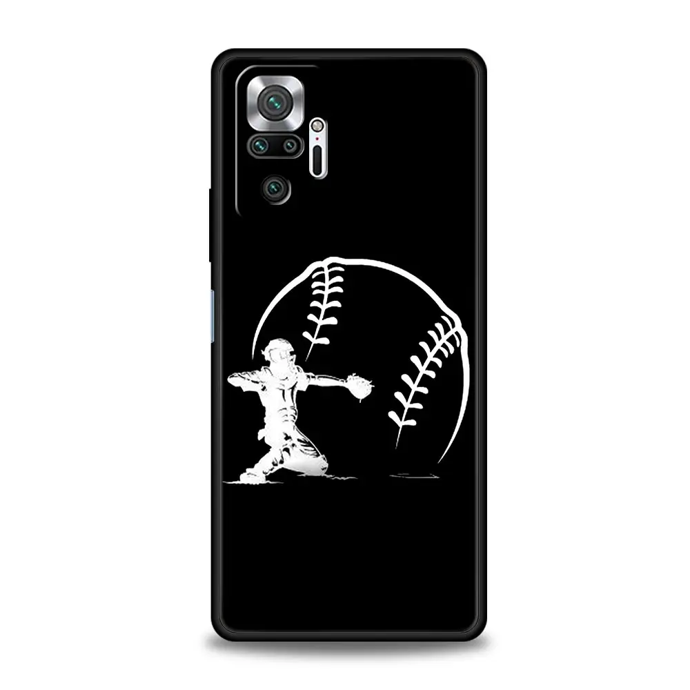 Black Baseball-Themed Phone Case Cover