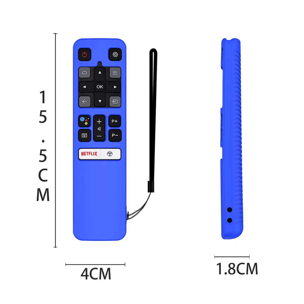 Silicone Protector Full Cover for TCL RC802V FMR1 FNR1 with Lanyard Portable Remote Controller All Protective Case Luminous Blue 6