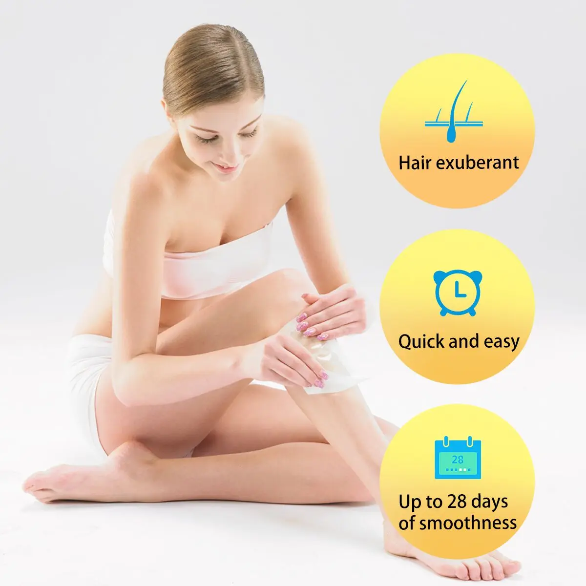 Wax Strips for Hair Removal Double-Side Long Lasting Depilation Women Safe Paper Legs/Bikini/Arm/Neck 5pcs