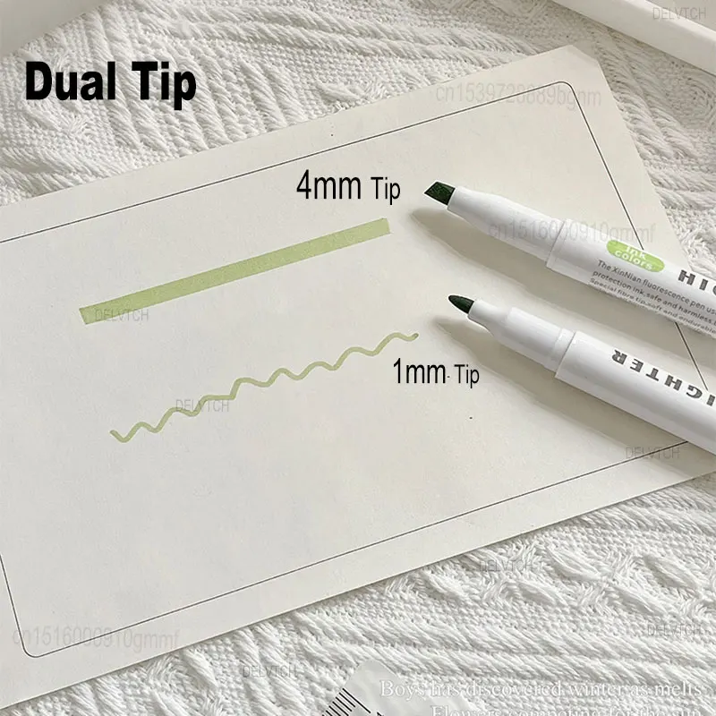 Highlighter Pen Marker Pen Highlighter Marker Art Marker 5/30Pcs Set Pastel Highlighter Pen Dual Tip 1mm 4mm Soft Color Art Marker Student Stationery Double Head Drawing Fluorescent Pen