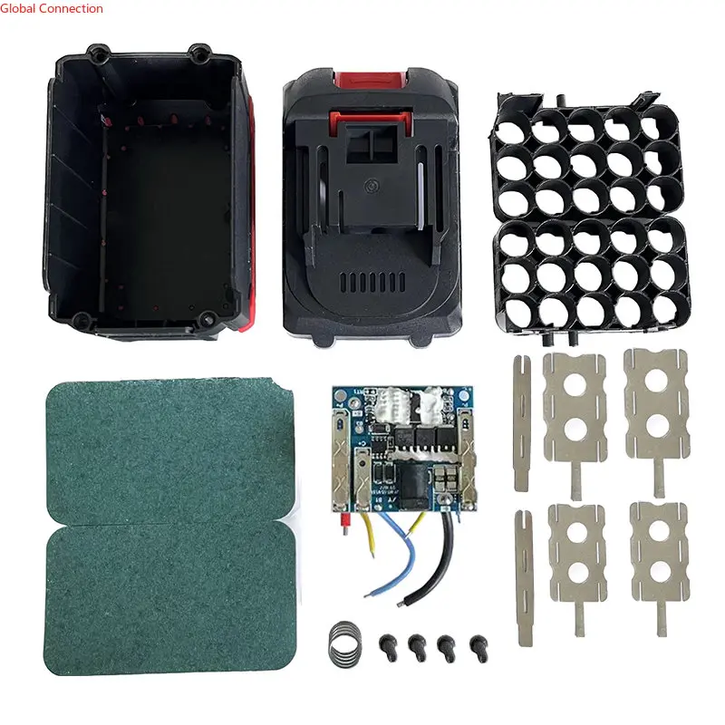 

18V Power Tool Battery Case Plastic Bracket 5S BMS 21V Battery Storage Box Cordless Electric Angle Grinder Cutting 18650 Battery