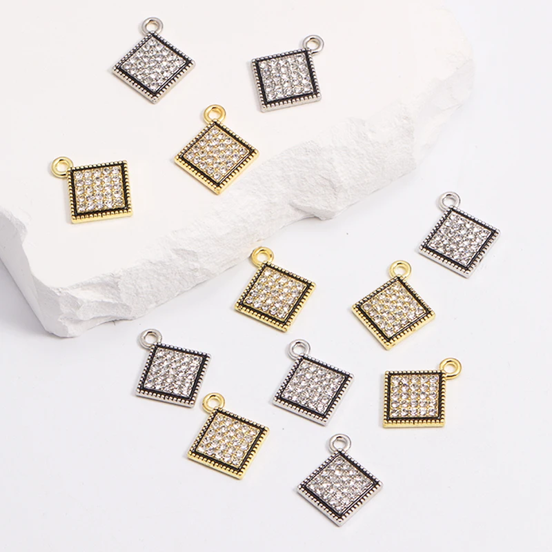 

10Pcs/Lot Luxury Female Shiny Rhinestone Charms DIY Jewelry Making Necklace Bracelet Earrings Handmade Finding Pendants