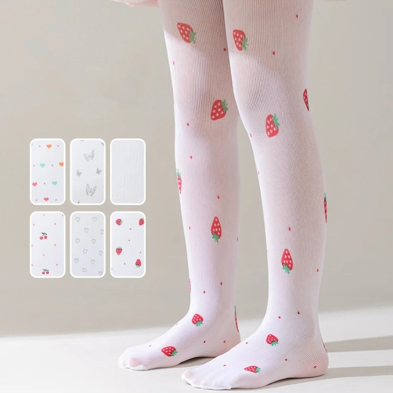 3-12Y Kids Girls Tights Print Thin Soft Breathable Pantyhose ...