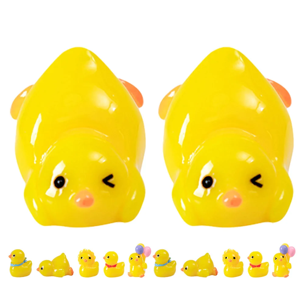 

12 Pcs Mini Garden Landscape Decoration Bathroom Decorations Tiny Ducks Decorate