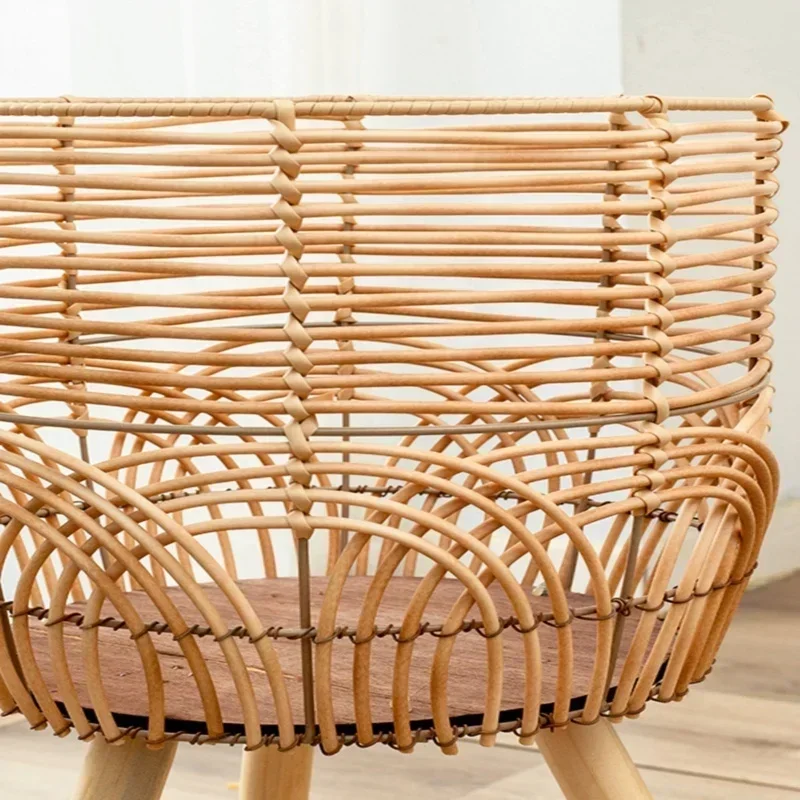 Imitation Rattan Flower Stand Nordic Weaving Shelves Indoor Practical Organizer Beautiful Flower Display Rack Plant