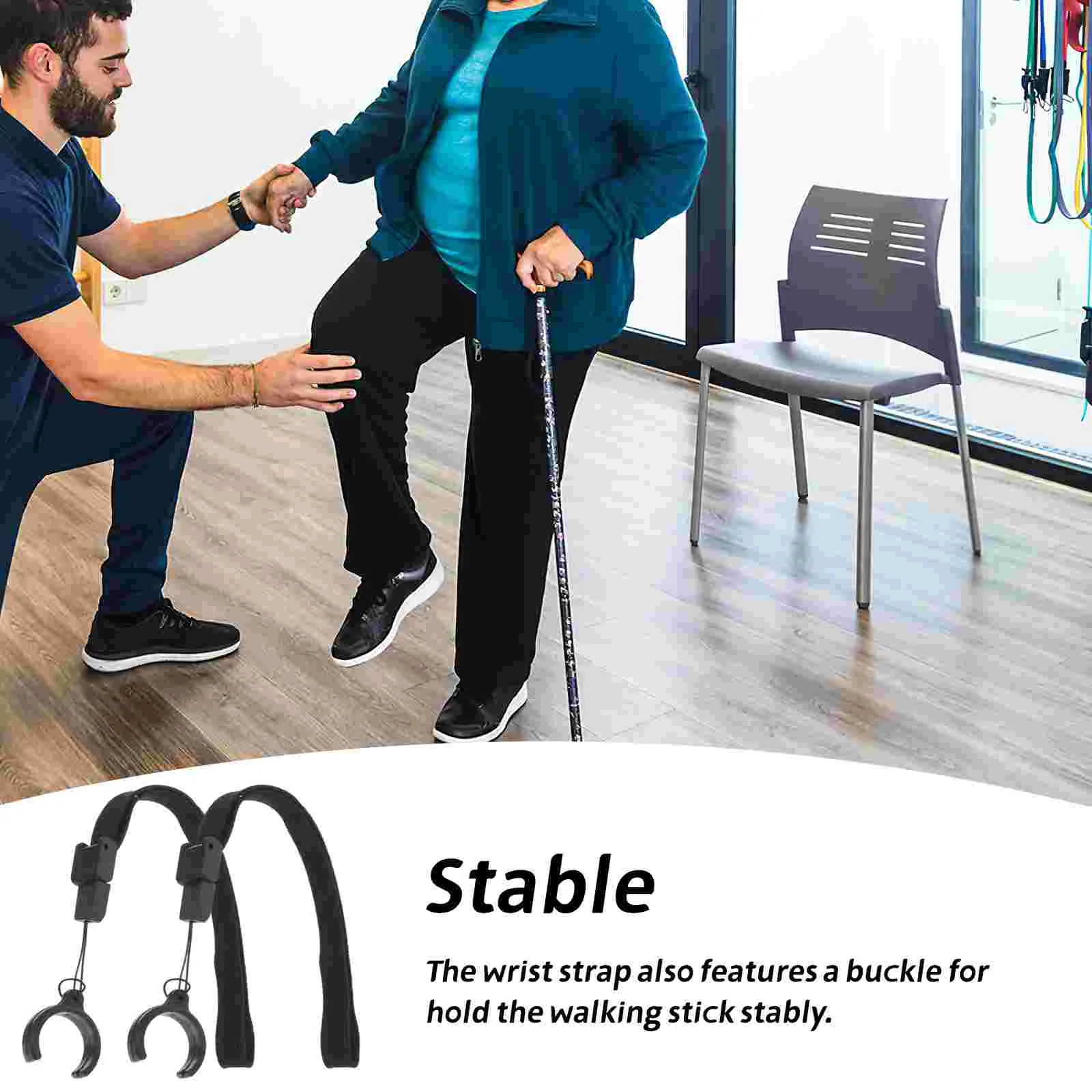 2 Pcs Crutch Bracelet Phone Wrist Strap Anti-lost Straps Safety Rope Cane Polyester Elder Lanyard 2