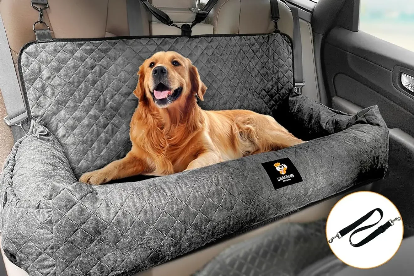 

Dog Car Seat for Large Dogs Under 100LBS,Dog Car Bed Washable Pet Travel Safety Car Seat,Super Soft Safe