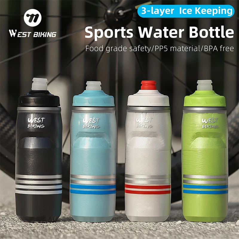 Water bottle 620ML Cold Insulation Sports Water Bottle for cycling with cleaning tools