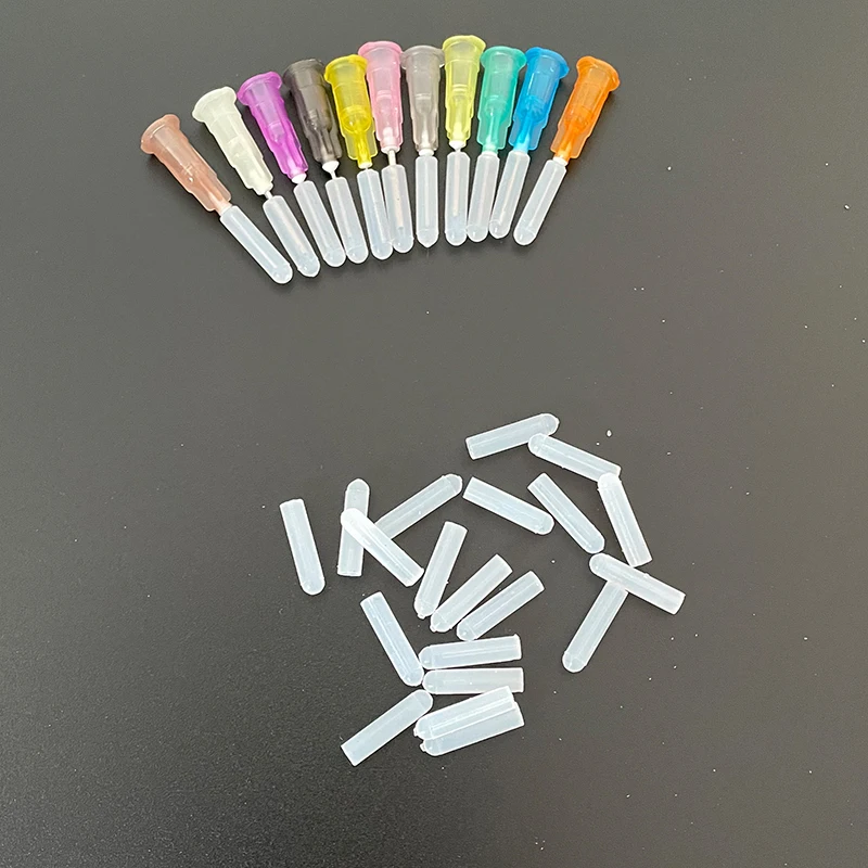 0.4-1.2mm 접착제 디스펜스 주사기 바늘 씰용 특수 실리콘 플러그 헤드는 접착제가 고체화되는 것을 방지합니다.