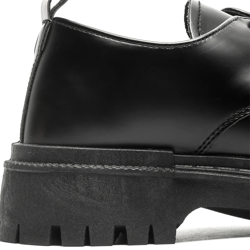 سميكة وحيد رسمي أسود الرجال أحذية من الجلد العلامة التجارية الفاخرة مصمم منصة حذاء كاجوال فستان الزفاف أوكسفورد أحذية الرجال أحذية عمل