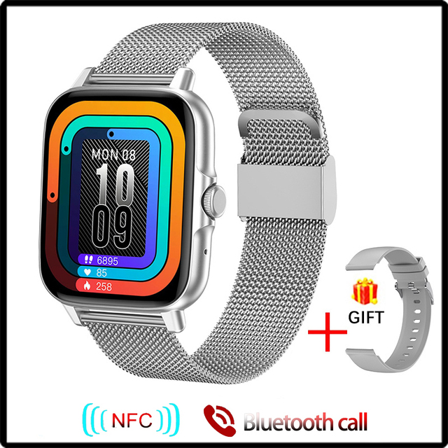 2022 New NFC Smart Watch Men Women 1.69 Inch HD Heart Rate Fitness Tracker Bluetooth Call Men Smartwatch For Huawei Xiaomi