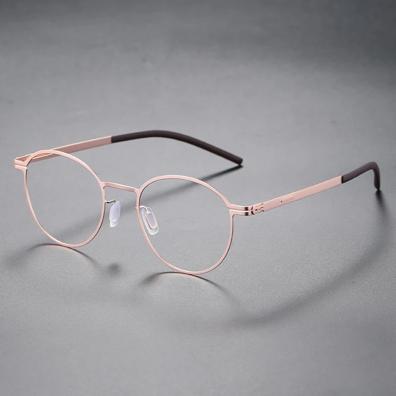 Germany Fashion Round Screwless Ultra-light Glasses Frame Men Women Brand Designer Tona Stainless Steel Eyeglasses Eyewear Gafas
