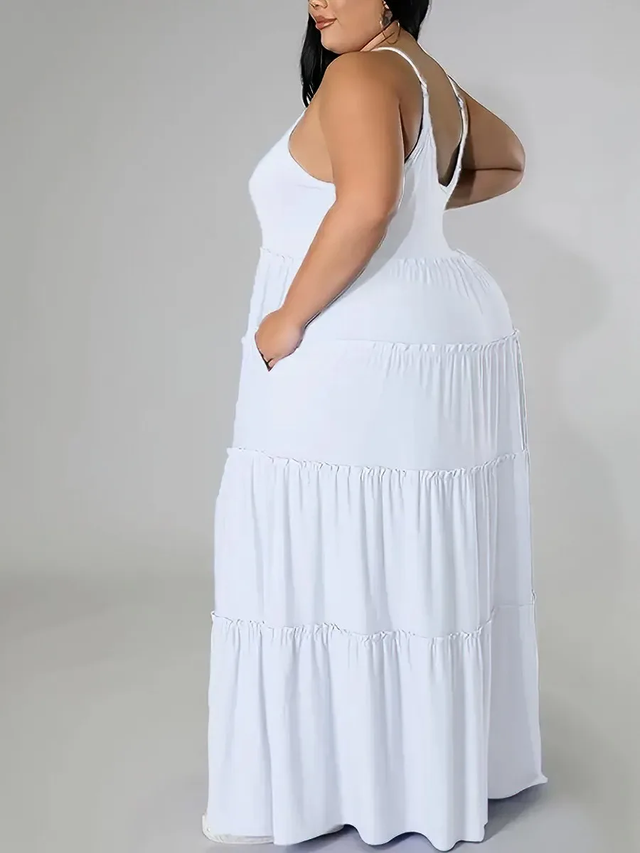 Wmstar Plus Size Women Dresses for Women Wholesale Casual and Comfortable Summer Orange Long Dress Strappy Design Dropshopping