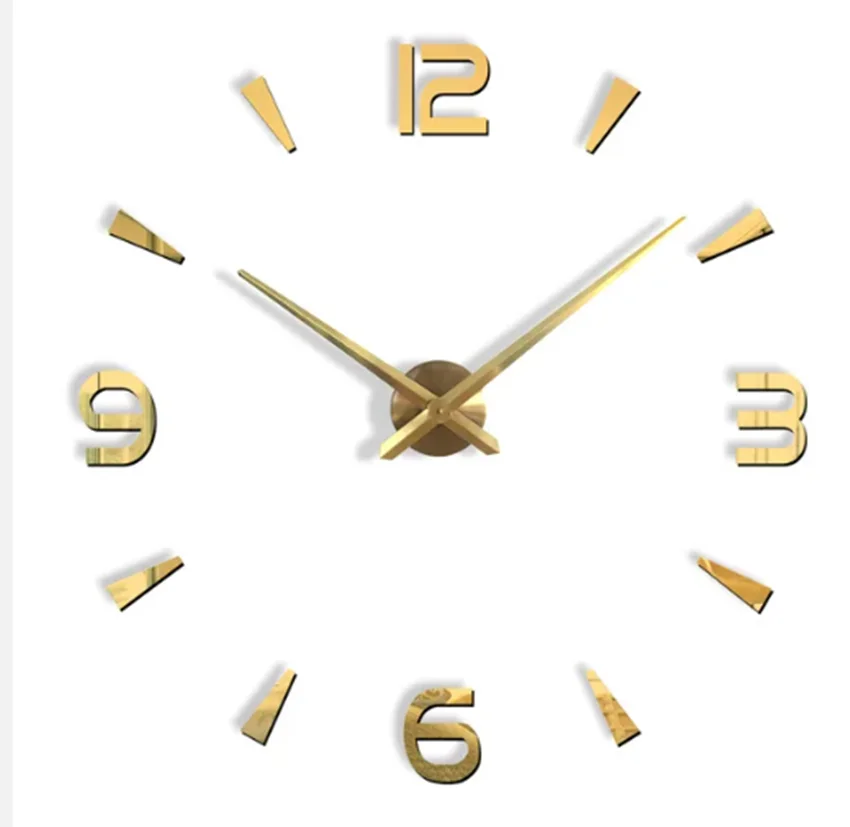 Oversized Mirror Wall Clock for Living Room, Creative Art Clock, Home DIY Personality Fashion, Simple Mirror, 1m